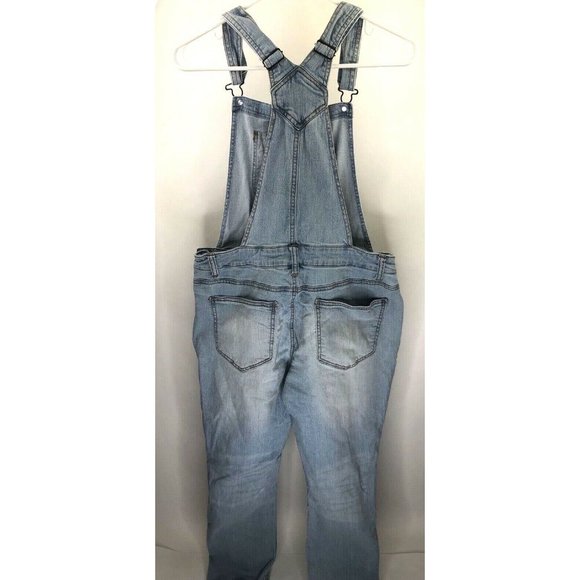 Mossimo Denim Ripped Jean Overalls Size S/P - Picture 5 of 9